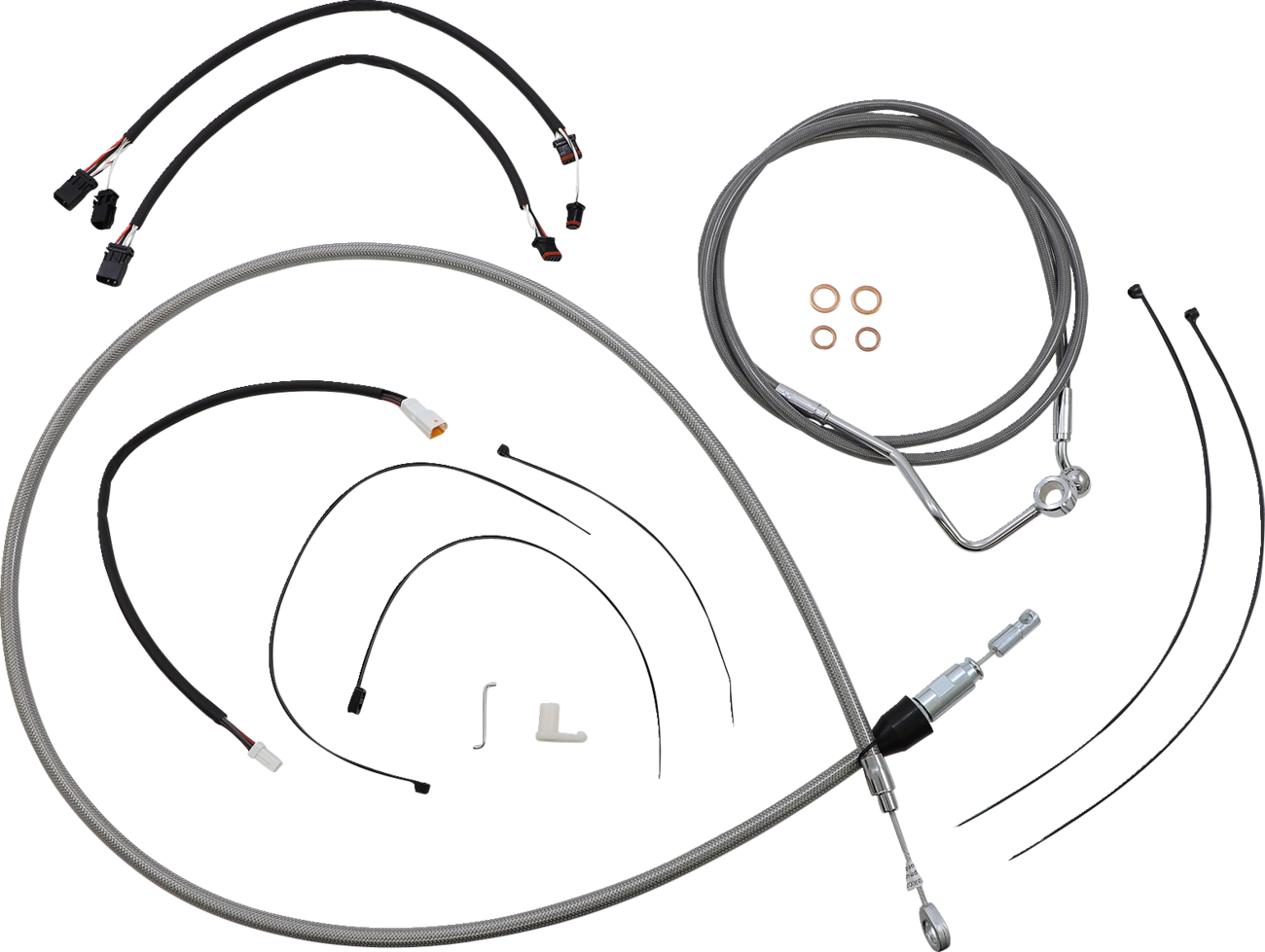 Kit de instalación de manillar XR - Kit de instalación de manillar XR - Perchas Ape de 15"-17" - FLTR '21-'23 - Acero inoxidable/cromo