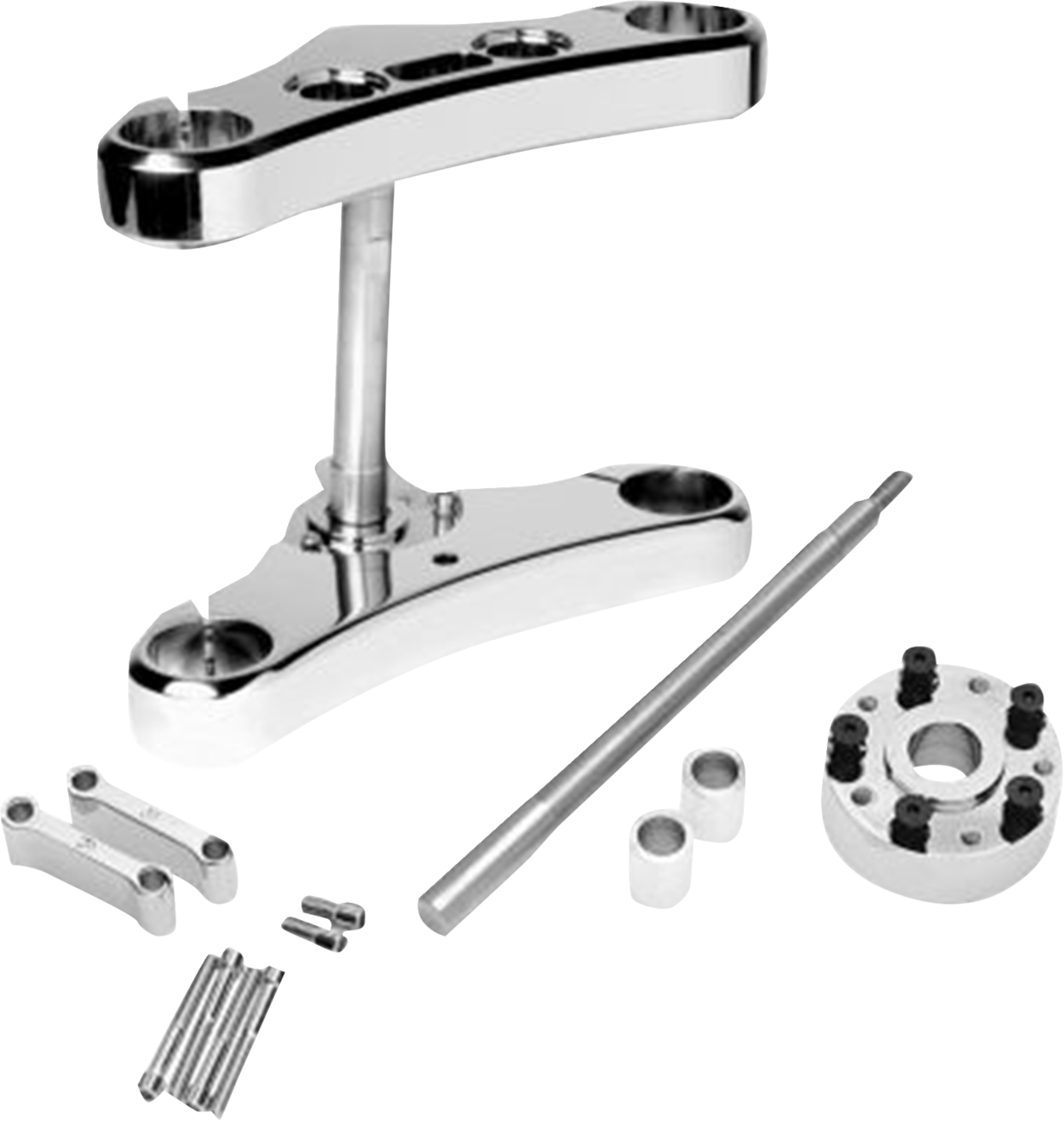 Kit de conversión de árbol triple Wide Glide - Kit de conversión de árbol triple - 49 mm - Negro - Rastrillo de 3° - Elite Smooth