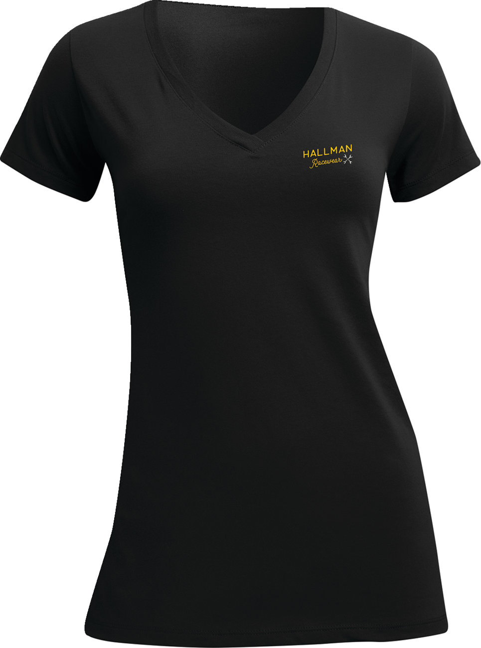Camiseta con cuello en V Hallman Garage para mujer