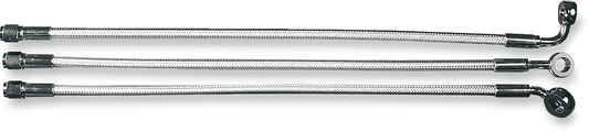 Kit de línea de freno superior delantera trenzada sin ABS de longitud alternativa Designer Series - Línea de freno - 10 mm-35° - 33" - Sterling Chromite II