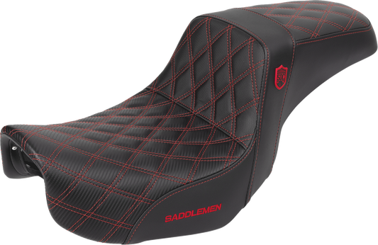 Asiento Pro Series SDC Performance Grip - Asiento Pro Series SDC Performance - Fibra de carbono/agarre lumbar - Punto rojo - Dyna '06-'17