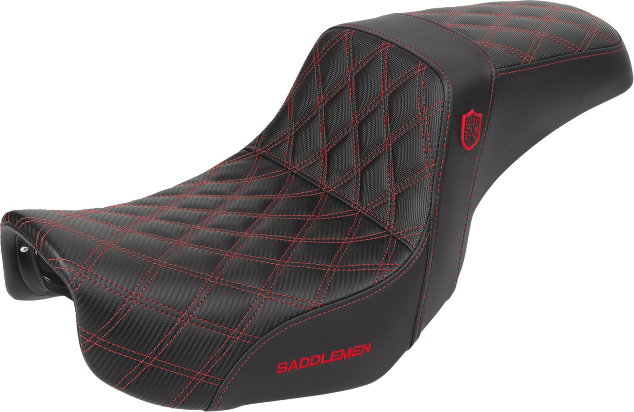 Asiento Pro Series SDC Performance Grip - Asiento Pro Series SDC Performance - Fibra de carbono/agarre lumbar - Punto rojo - Dyna '06-'17