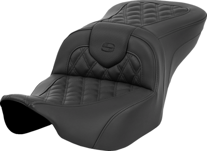 Asiento con calefacción Roadsofa™ con costura de celosía - Asiento con calefacción Roadsofa™ - Costura de celosía - sin respaldo - FLT/FLH '23-'24