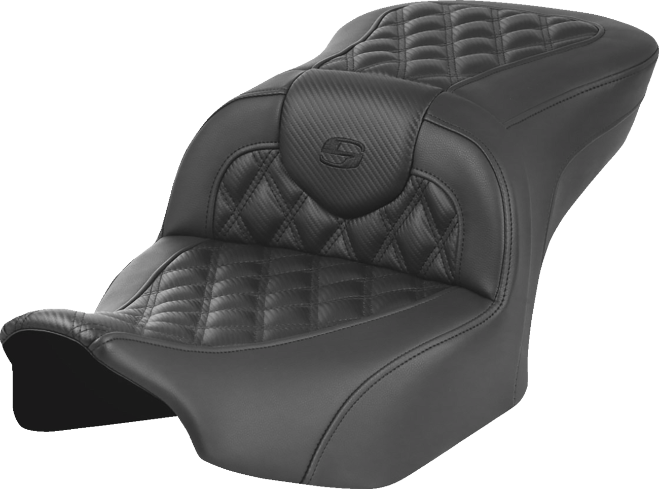 Asiento Roadsofa™ con costura de celosía - Asiento RoadSofa™ - sin respaldo - Fibra de carbono - Costura de celosía - FLTR/FLHX '23-'24