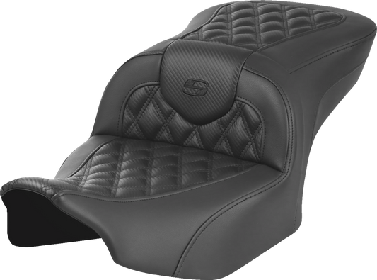Asiento Roadsofa™ con costura de celosía - Asiento RoadSofa™ - sin respaldo - Fibra de carbono - Costura de celosía - FLTR/FLHX '23-'24