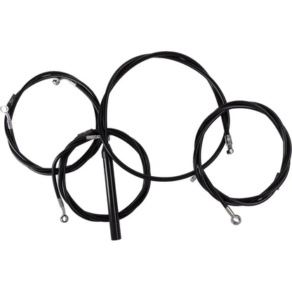 Kit completo de cable de manillar/línea de freno trenzado de vinilo negro