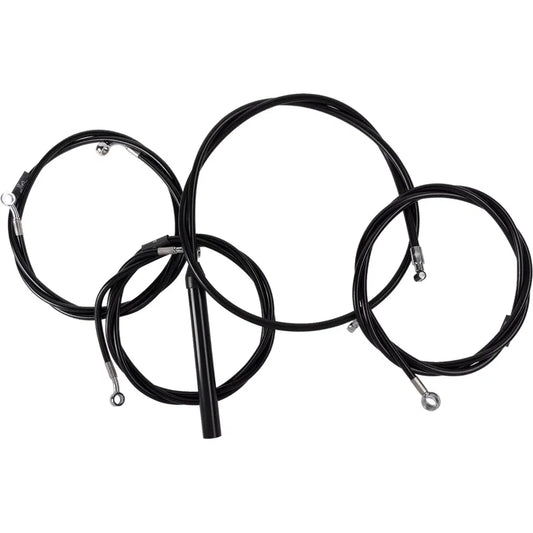 Kit completo de cable de manillar/línea de freno trenzado de vinilo negro