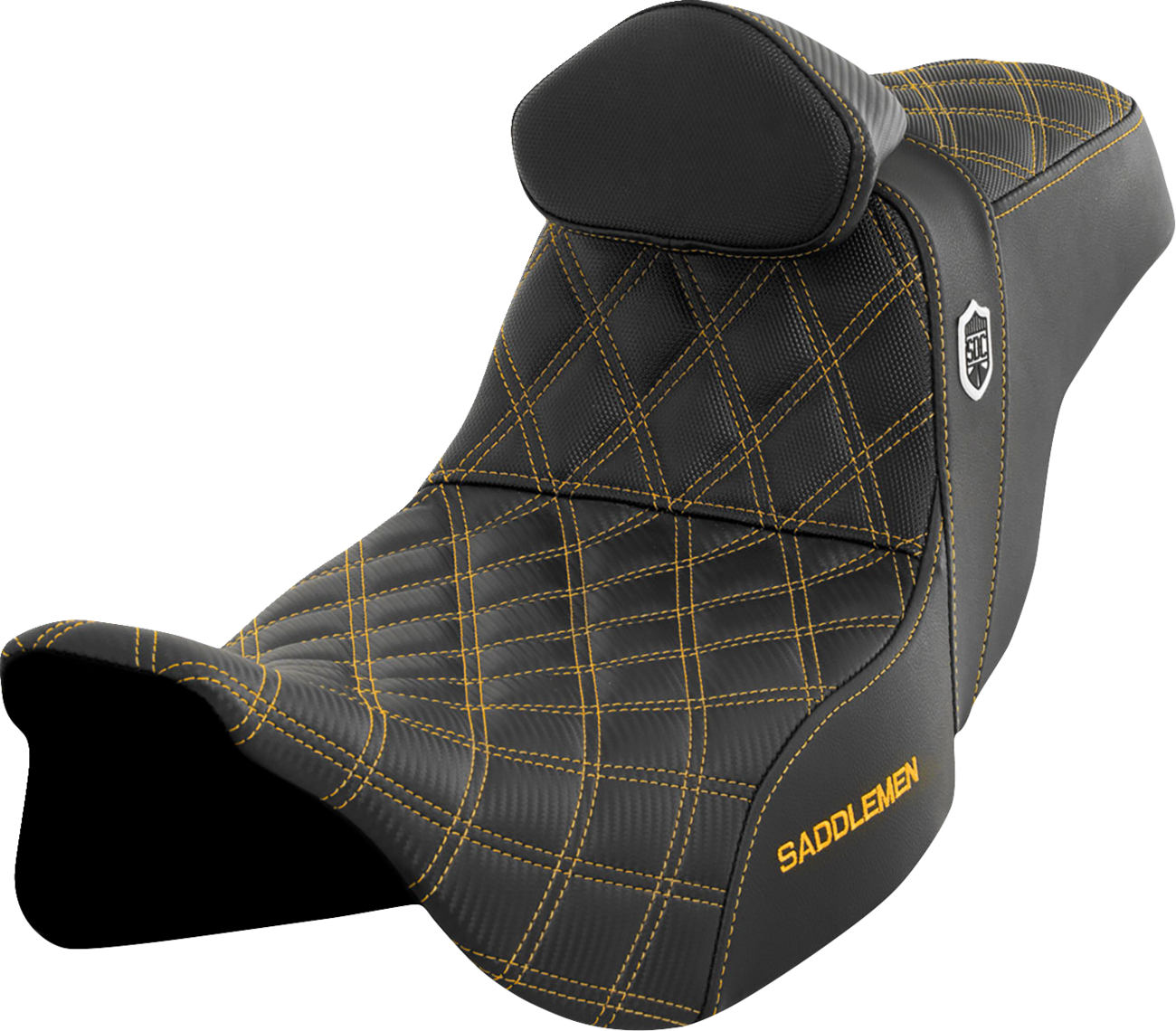 Asiento Pro Series SDC Performance Grip - Asiento Pro Series SDC Performance - con respaldo - Gold Stitch - FLH/FLT '08-'25