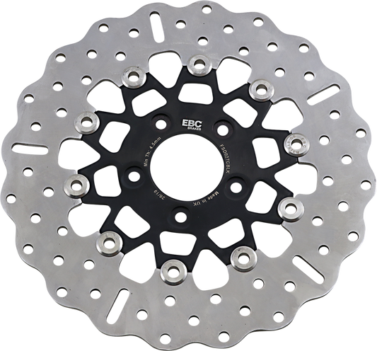Rotor de freno delantero de acero inoxidable serie FSD para Big Twins - Rotor de freno - Portador negro