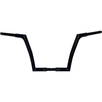 12" Black 1-1/4" Flat Top Handlebar