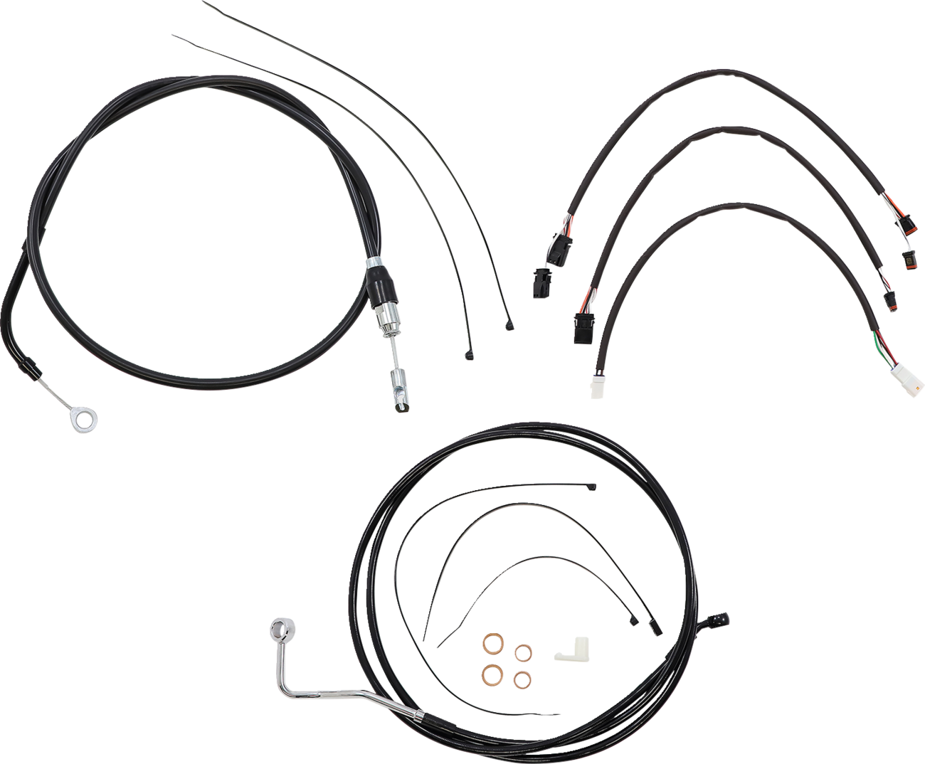 Kit de instalación de manillar XR - Kit de instalación de manillar XR - Perchas para monos de 15"-17" - FLH '21 - Negro
