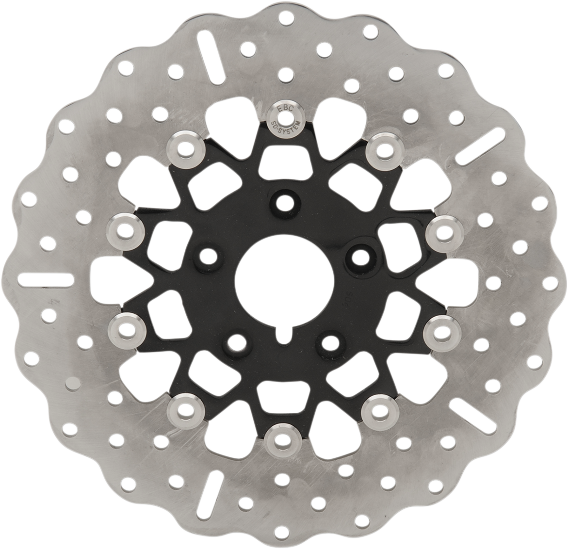 Rotor de freno delantero de acero inoxidable serie FSD para Big Twins - Rotor de freno - Portador negro