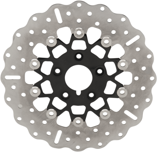 Rotor de freno delantero de acero inoxidable serie FSD para Big Twins - Rotor de freno - Portador negro