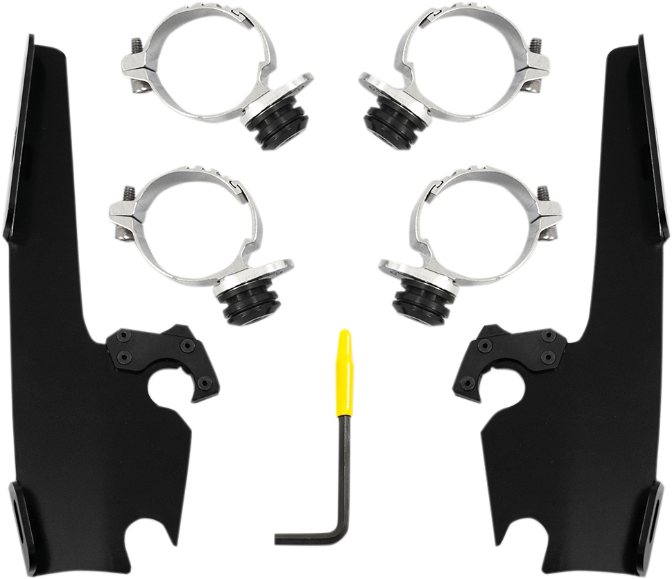 Kit de montaje completo con bloqueo de gatillo para parabrisas Fats/Slim - Kit de montaje Fats/Slim - Negro - FXDL