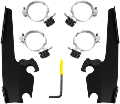 Kit de montaje completo con bloqueo de gatillo para parabrisas Fats/Slim - Kit de montaje Fats/Slim - Negro - FXDL