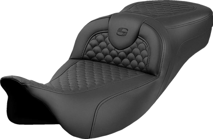 Asiento Dragon Scale Stitch RoadSofa™ - Asiento de alcance extendido Roadsofa™ - Dragon Scale Stitch - Punto negro - sin respaldo - FLH/FLT '08-'24