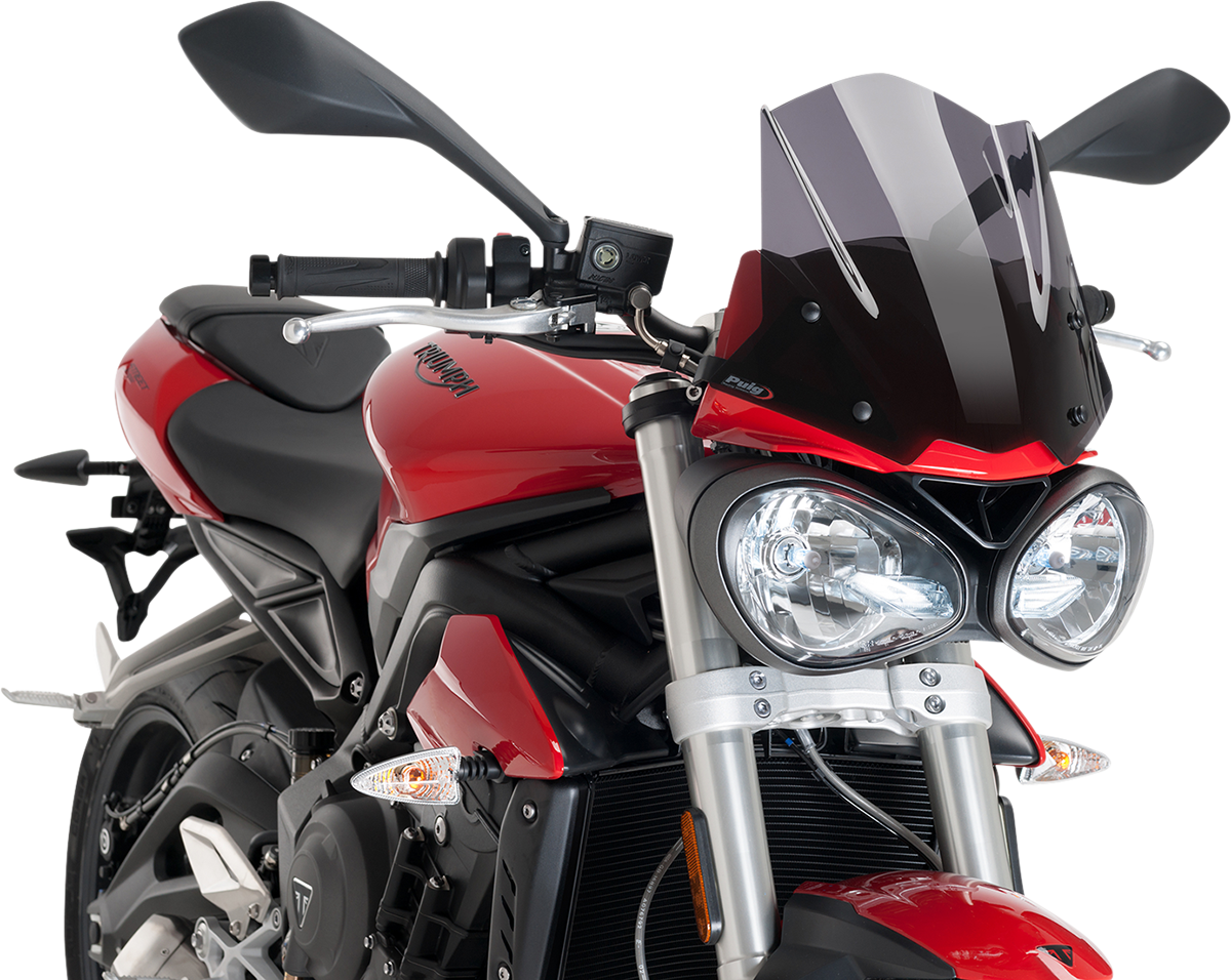 Parabrisas Naked de nueva generación - Parabrisas deportivo de nueva generación - 12-1/4" - Ahumado oscuro - Street Triple 765