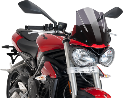 Parabrisas Naked de nueva generación - Parabrisas deportivo de nueva generación - 12-1/4" - Ahumado oscuro - Street Triple 765