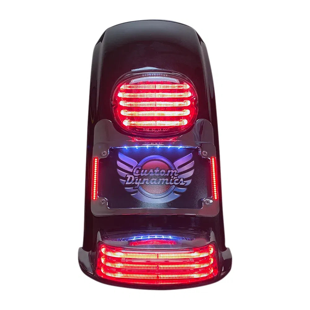 Eliminador de señales de giro con marco de placa iluminada de tres radios