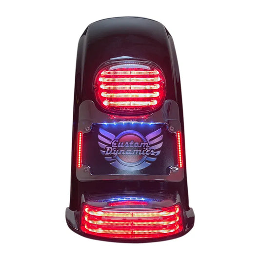Eliminador de señales de giro con marco de placa iluminada de tres radios