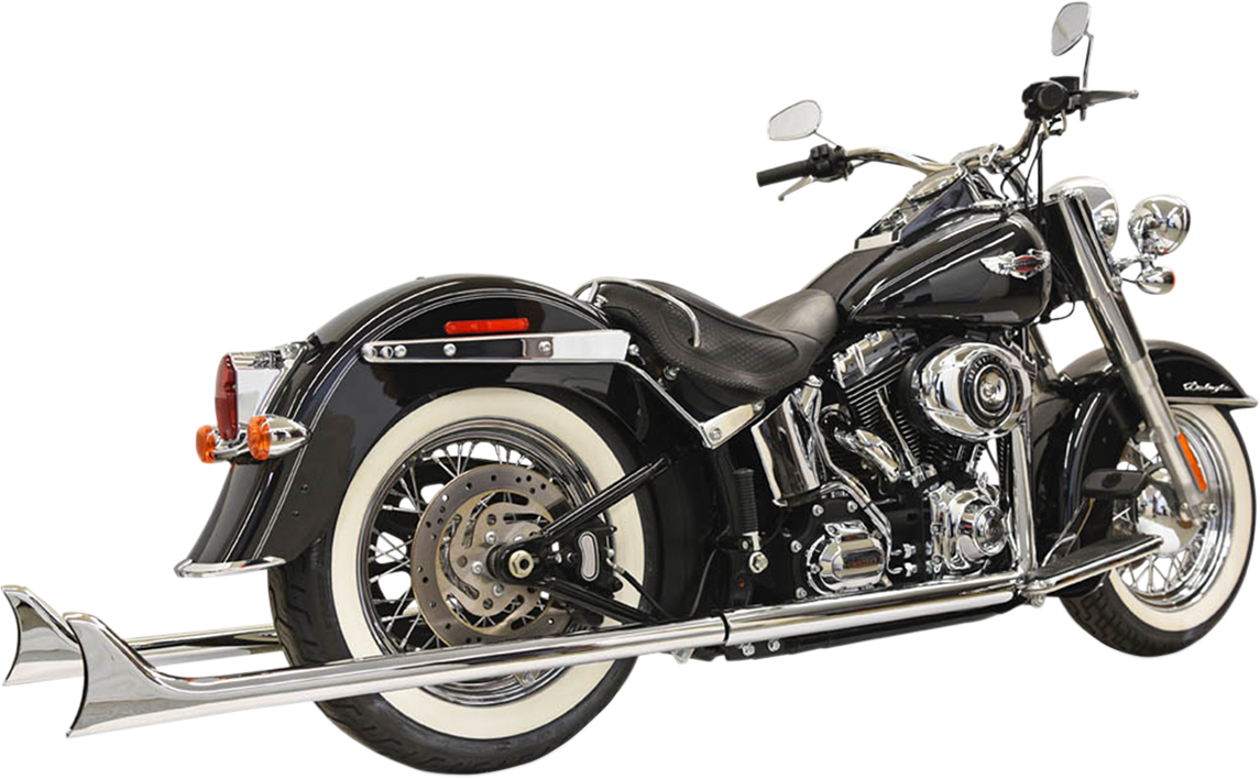 Sistema de escape True Duals con silenciadores de cola de pez, sin deflectores - Sistema de escape True Duals con silenciadores de cola de pez - 39" - Softail