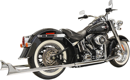 Sistema de escape True Duals con silenciadores de cola de pez, sin deflectores - Sistema de escape True Duals con silenciadores de cola de pez - 39" - Softail