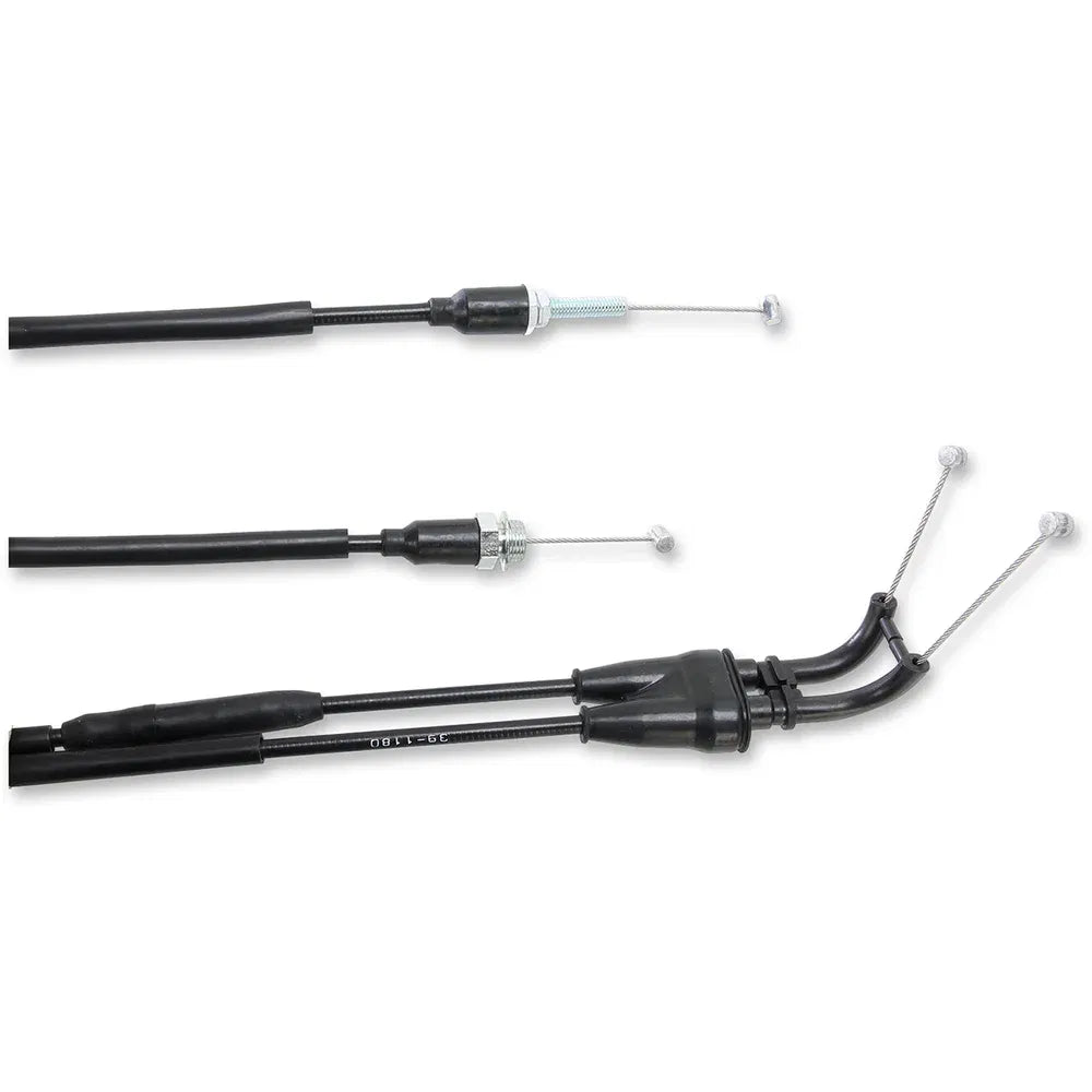Cable del acelerador de vinilo negro.