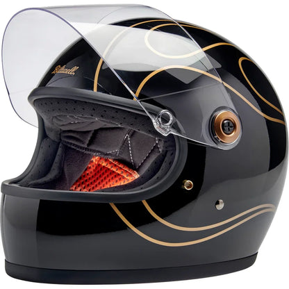 Casco Biltwell Gringo S Gloss Black Flames