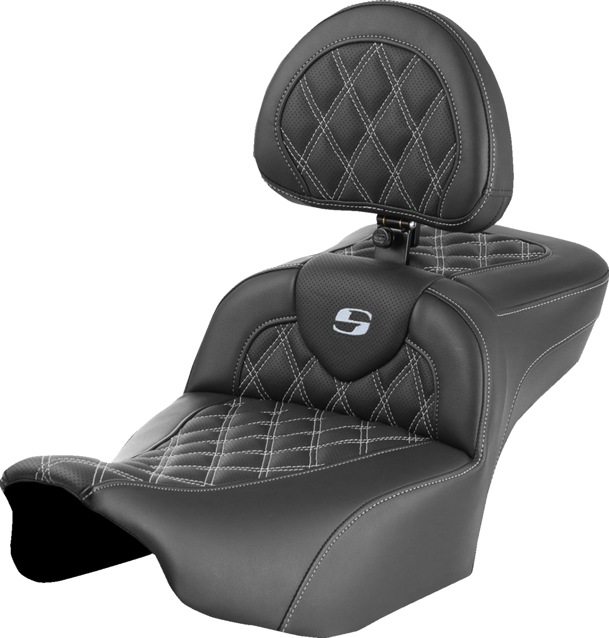 Asiento de alcance extendido Roadsofa™ - Asiento de alcance extendido Roadsofa™ - con respaldo - Costura de celosía - Costura plateada - FLTR/FLHX '23-'24