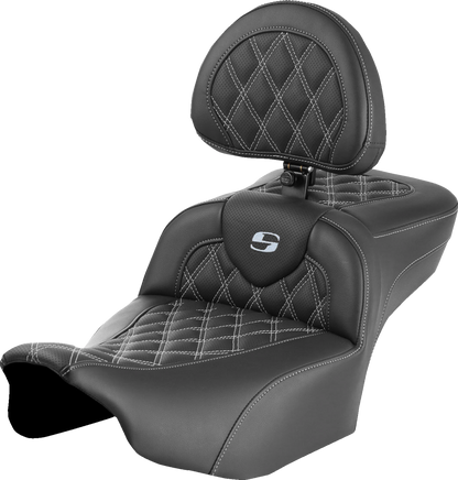 Asiento de alcance extendido Roadsofa™ - Asiento de alcance extendido Roadsofa™ - con respaldo - Costura de celosía - Costura plateada - FLTR/FLHX '23-'24