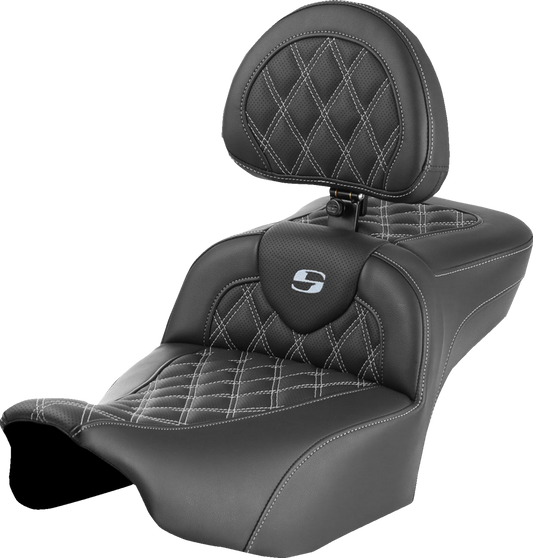 Asiento de alcance extendido Roadsofa™ - Asiento de alcance extendido Roadsofa™ - con respaldo - Costura de celosía - Costura plateada - FLTR/FLHX '23-'24