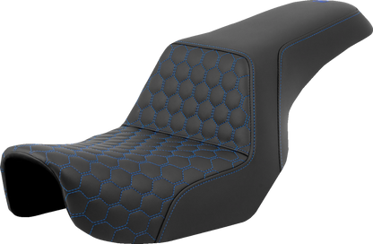 Asiento elevado tipo panal - Asiento elevado - Panal - Costuras azules - Dyna '06-'17