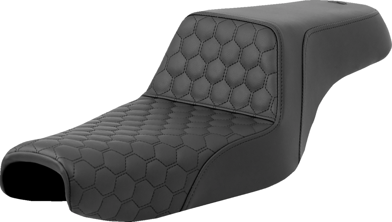 Asiento elevado tipo panal - Asiento elevado - Panal - Costuras negras - Tanque de 3.3 galones - Sportster '04-'21