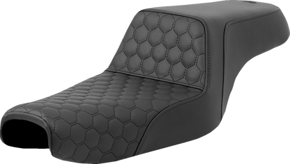 Asiento elevado tipo panal - Asiento elevado - Panal - Costuras negras - Tanque de 3.3 galones - Sportster '04-'21