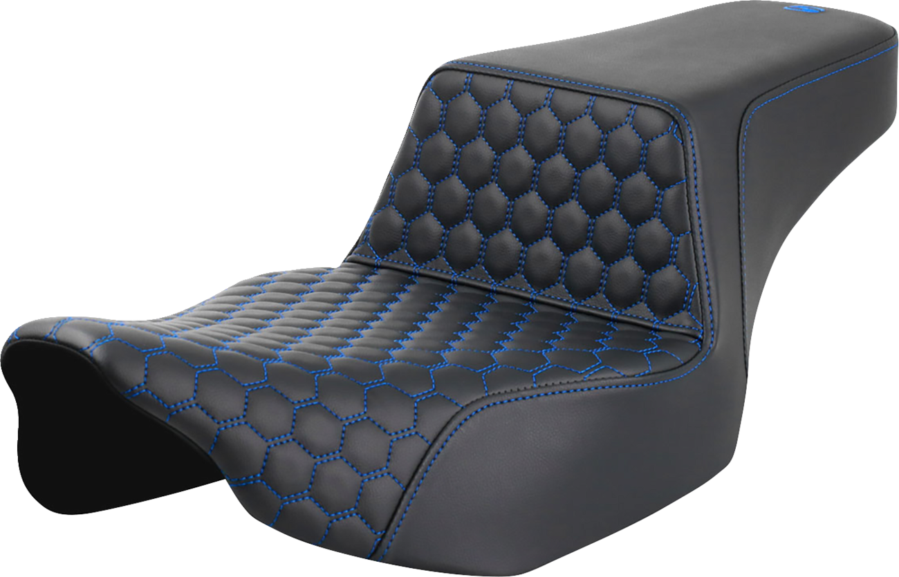 Asiento elevado tipo panal - Asiento elevado - Alcance extendido - Panal delantero - Costura azul - FL '23-'24