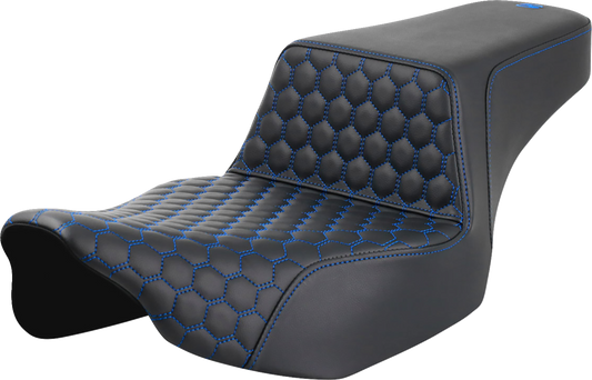 Asiento elevado tipo panal - Asiento elevado - Alcance extendido - Panal delantero - Costura azul - FL '23-'24