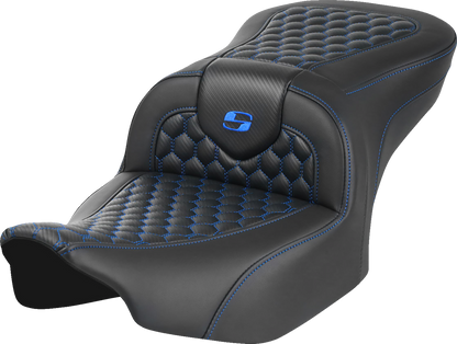 Asiento Honeycomb Roadsofa™ - Asiento Roadsofa™ - sin respaldo - Honeycomb - Costura azul - FLTR/FLHX '23-'24