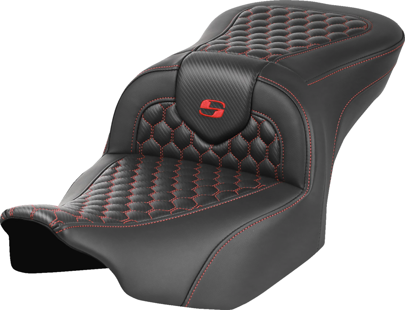 Asiento Honeycomb Roadsofa™ - Asiento Roadsofa™ - sin respaldo - Honeycomb - Punto rojo - FLTR/FLHX '23-'24