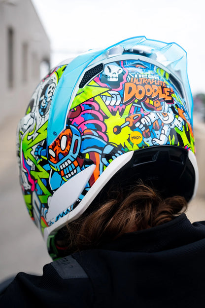 Casco Icon Ultraflite Doodle 3 MIPS - azul