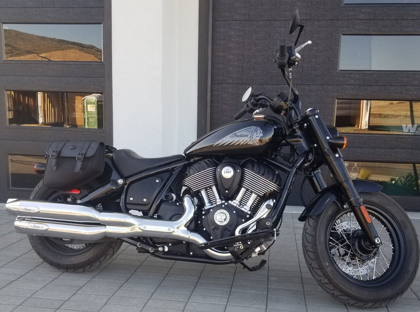 Alforja lateral de piel Viking Indian Bobber