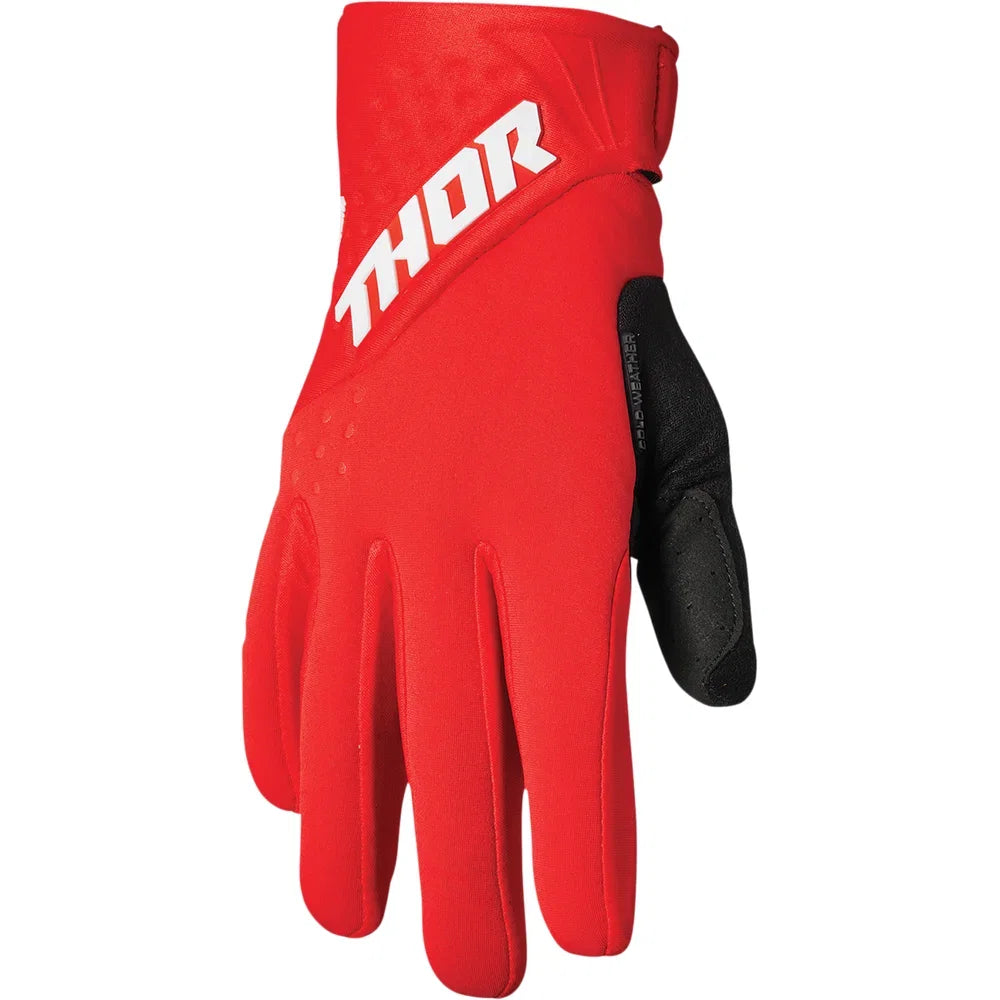 Guantes spectrum para clima frío, rojo/blanco