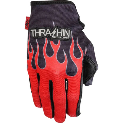 Guantes de cuero con llamas de palma sigilosos