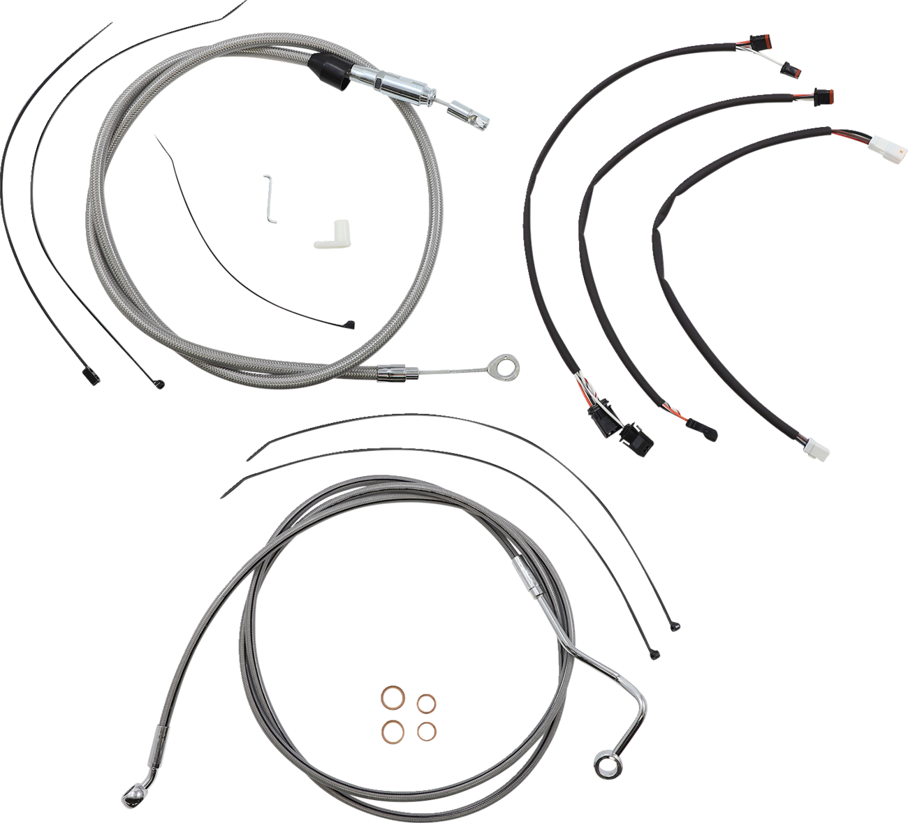 Kit de instalación de manillar XR - Kit de instalación de manillar XR - Perchas para monos de 12"-14" - FLHR '21-'22 - Acero inoxidable/cromo