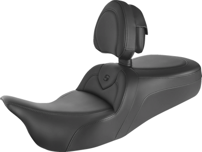 Asiento RoadSofa™ para triciclos - Asiento RoadSofa™ - Con respaldo - Negro con costuras negras - FL '09-'24
