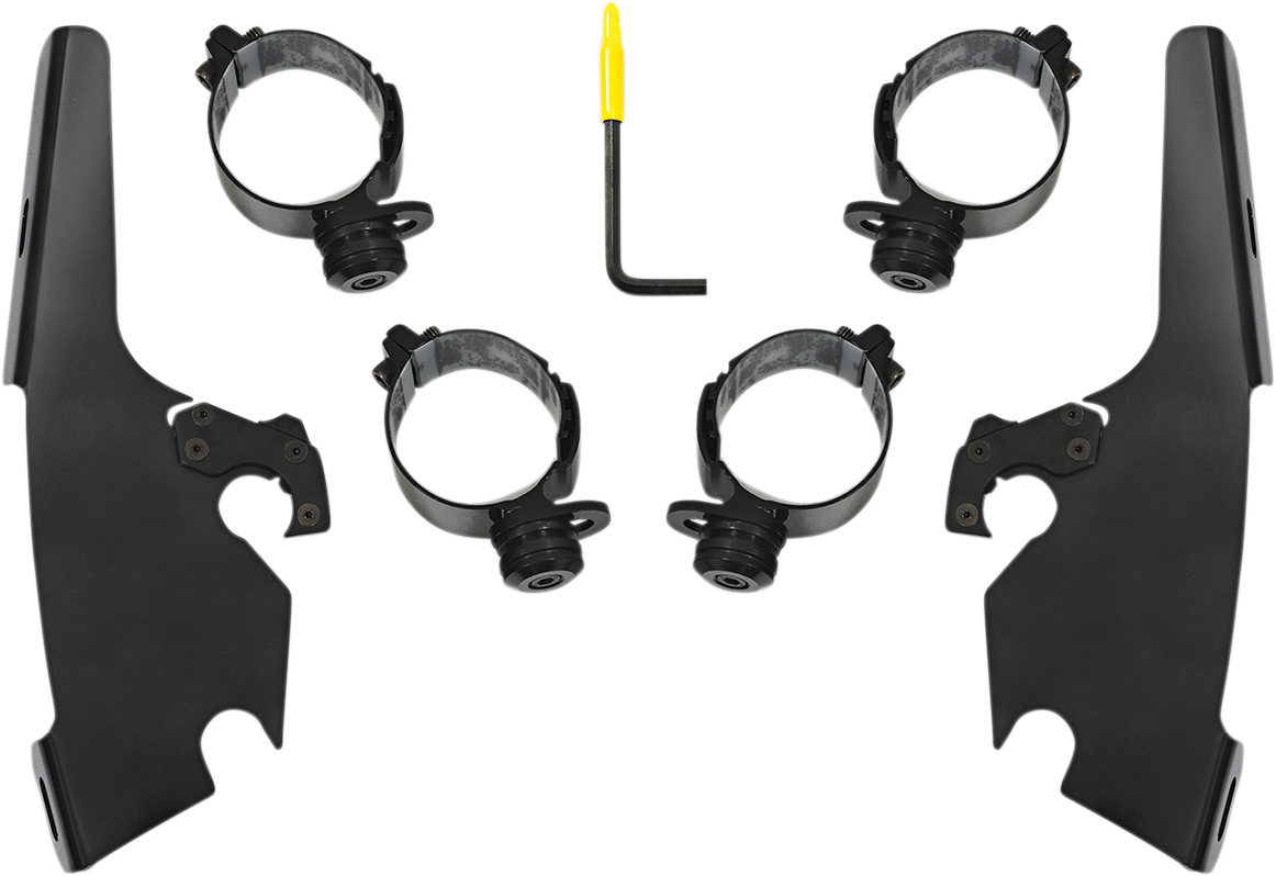 Kit de montaje completo con bloqueo de gatillo para parabrisas Fats/Slim - Kit de montaje Fats/Slim - Negro - FLFB