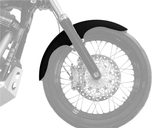 Guardabarros delantero serie Hugger con bloques de montaje para Softail/Dyna - Kit de guardabarros Klub - con bloques satinados - Acero - 19"