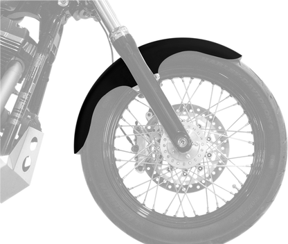 Guardabarros delantero serie Hugger con bloques de montaje para Softail/Dyna - Kit de guardabarros Klub - con bloques satinados - Acero - 19"