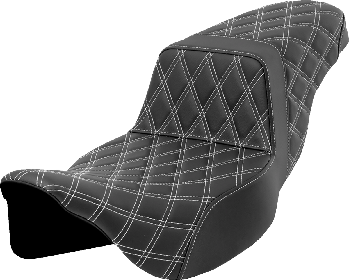 Asiento Saddlemen Lattice Stitch Step-Up White Stitch Extended Reach FLH/FLT '08-'23