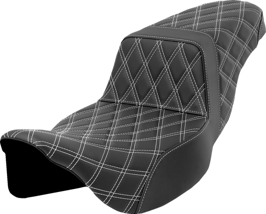Asiento Saddlemen Lattice Stitch Step-Up White Stitch Extended Reach FLH/FLT '08-'23