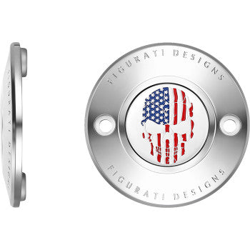 Cubierta FIGURATI DESIGNS de Inspeccion Derby- Skull - Acero Inox (2 orificios)